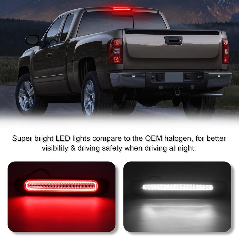 SHINEFIT LED Third 3rd Brake Light Replacement for 2007-2013 Silverado