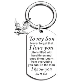 Placed Recently By Me Keychain for Mens Gifts from Mom Keyring for Son Christmas Stuff for Teen Boys Teens Men To My Son Gift Valentines Day