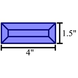1.5x4 Colored Stained Glass Bevels- BLUE - (5)