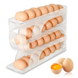 Egg Storage Fridge, Automatic Rolling Fridge Organiser, Eggs, Egg Storage Boxes for Fridge Storage (C)