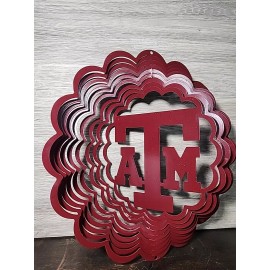 Team Sports 11.5" Texas A&M ATM Hanging Wind Spinner Yard Decor Motion Reflective