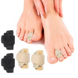 Qmagic 4PCS Hammer Toe Straightener with Aluminum Plate, Hammer Toe Straightener Corrector for Women & Men, Toe Splints & Wraps Support for Crooked, Curled, Bent Toes