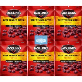 Jack Links Beef Tender Bites, Teriyaki, 1 Oz (Pack of 6) Bundled by SUPERDEALS with Bonus Mystery Gift