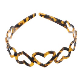 PACKOVE Fashionable Hollow Heart Headband for Women and Girls Elegant Decorative Hair Accessory Tortoise Color Simple French Design for Various Occasions and Outfits