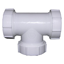Larsen 03-4277 Lavatory/Kitchen Drain Tee, White PVC, 1.25 or 1.5-In. Tube - Quantity 6