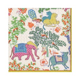Caspari Le Jardin De Mysore Paper Luncheon Napkins - Four Packs of 20
