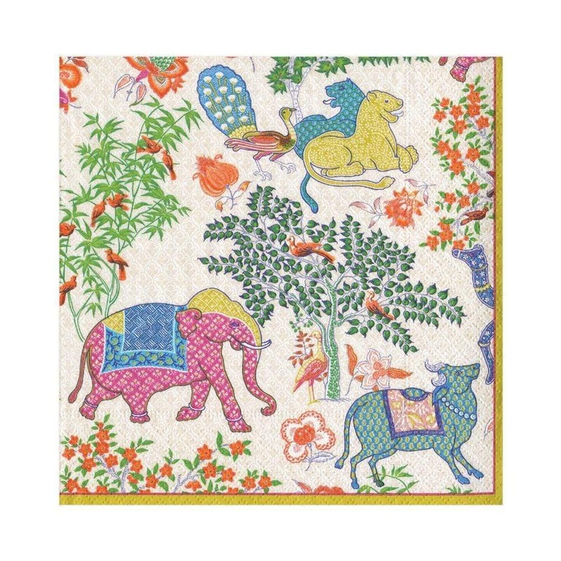 Caspari Le Jardin De Mysore Paper Luncheon Napkins - Four