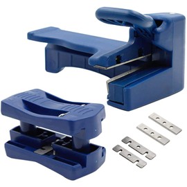 Luomorgo 2 Pcs Edge Banding Trimmer & Handle Edge Trimmer, Mini Plastic PVC Plywood Melamine Wood Veneer Double Edge Band Cutter, Manual Trimming Woodworking Tool