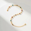 18K Gold Plated Anklet, Adjustable Bohemian Square Coloured Zirconia Anklet,