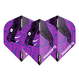 RED DRAGON Snakebite Ionic Snake Head Purple Dart Flights - 3 sets Per Pack (9 Dart Flights in total)