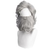 PENGXX Professional Santa Wig Beard Set Synthetic Fibre Grey Moustache