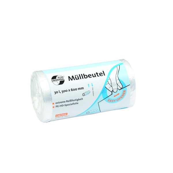 DEISS Universal Plus Bin Liners 30 L Pack of 100