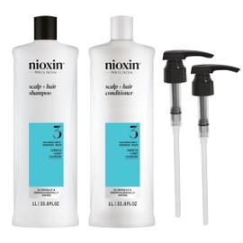 Nioxin System 3 Shampoo & Conditioner Prepack, Color Treated Hair with Light Thinning, Pumps Included, 33.8 fl oz