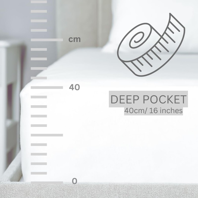 Generic 100% Brushed Cotton Flannelette 40CM/16 Extra Deep Fitted Sheets