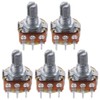 AllGIFT 5pcs Top Adjustment Split Knurled Shaft Potentiometer Pot B50K