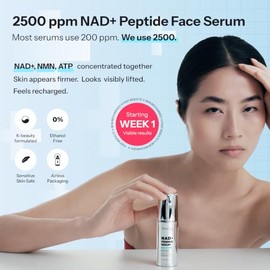 MISOORA NAD+ suero peptídico para la cara | Suero reafirmante y lifting con NMN, resveratrol, ergotioneína | Recarga de piel formulada en Corea | Repa