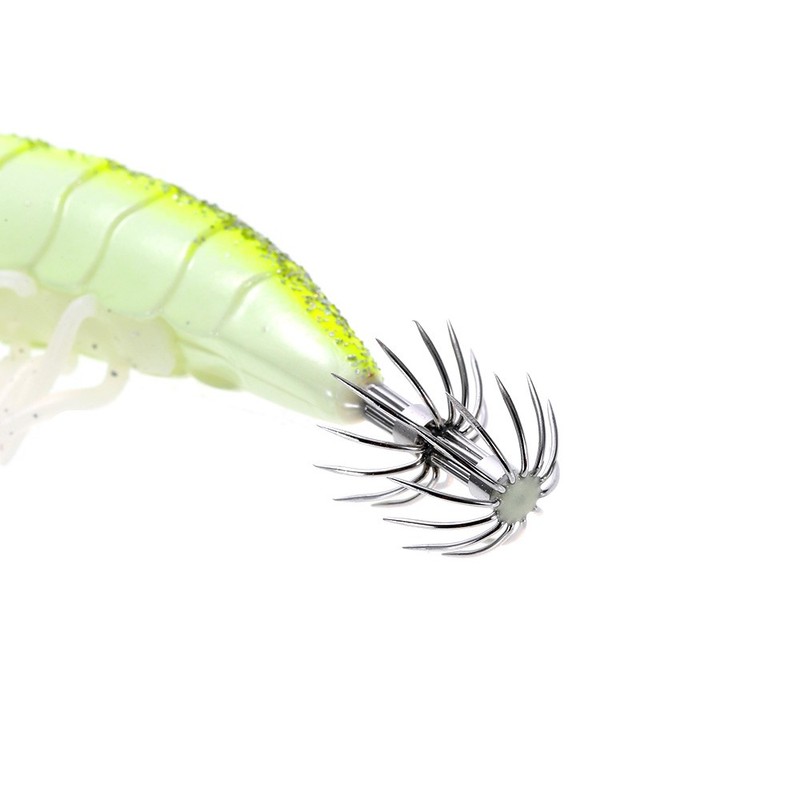 Lixada 5pcs 12cm/21g Noctilucent Fishing Shrimp Lure Prawn Squid Bait