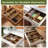 KOCWELL Bamboo Silverware Drawer Organizer with Knife Block, 5 Removable