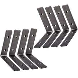 Heavy Duty Metal Wall Brackets: 6 x 6-inch Rustic Steel L Bracket for Hanging DIY Iron Shelving - Hang a Bookshelf or Industrial Shelves - 1.5-inch Wide x 5mm Thick Shelf Supports - Includes Screws