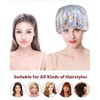 Zeayebsr Satin Shower Cap, 1 Piece Waterproof Elastic Shower Cap,