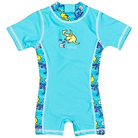 Landora® Baby / Toddler Swimwear Onesie with UV Protection 50+ and Oeko-Tex 100 Certification in Blue or Turquoise, turquoise, 74 - 80