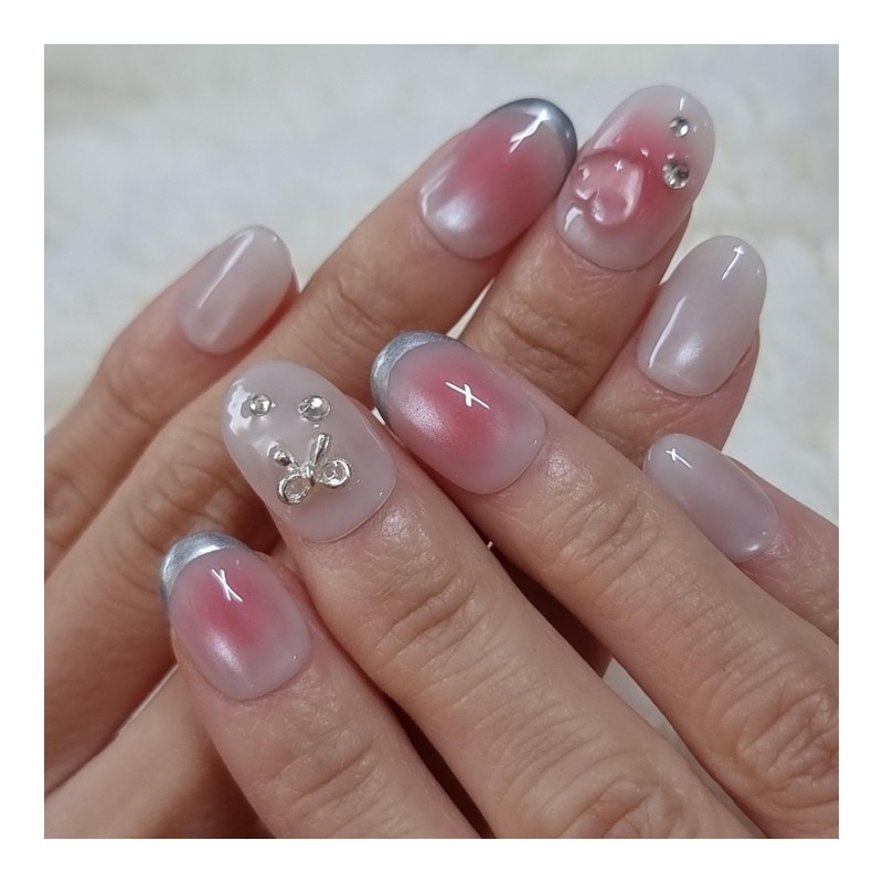 Chic Love Me Glass Bead Handmade Nail Tip - Ballerina