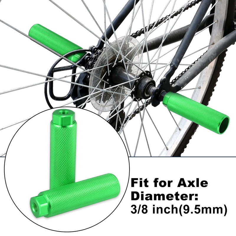 X AUTOHAUX Pair Rear Foot Pegs Footrests Green for Bicycle
