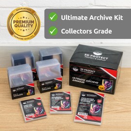3D-Protect Archive Armour Toploader Sleeves Bundle – 4-in-1 Card Protector Sleeve Set with Tight Fit, Signature Series, Standard Card Sleeves, Resealable Sleeves – 400-Pcs Card Toploader Set