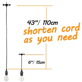 ACBungji Vintage Pendant Light Kit for Edison Bulb,Mini Hanging Lighting Fixture DIY with Industrial E26 Socket 3.6FT Electrical Ceiling Cord Hardwire for Indoor Kitchen,Black Color
