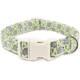 Hedgehog Dog Collar for Small Dogs, Green Pet Collar with Quick Release Buckle, Adjustable Comfortable Puppy Collar for Female Girl Boy Medium Large Dogs, XS