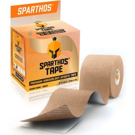 Sparthos Kinesiology Tape - Incredible Support for Pro Athletic Sports and Recovery - Free Kinesio Taping Guide! - Breast Waterproof Tex Rock Bra Gold Lift Tapes - Uncut (Beige)