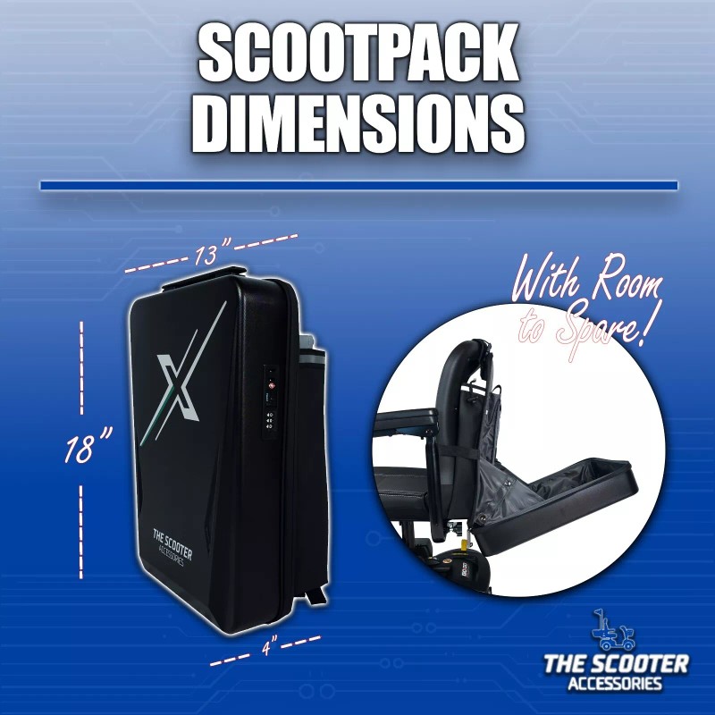 The Scooter Accessories ScootPack Lockable Laptop Suitcase Backpack for Mobility