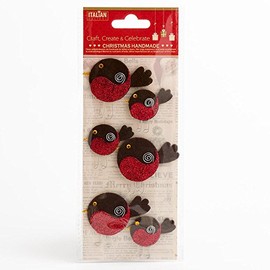 Italian Options Felt Robins Christmas Craft Decoration Festive Card Making (Pack of 6)