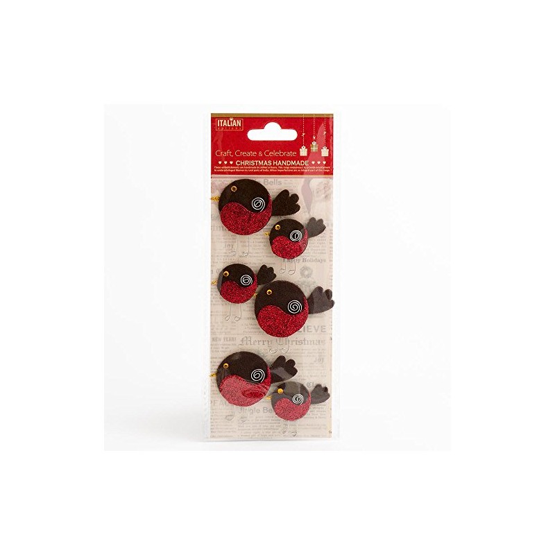 Italian Options Felt Robins Christmas Craft Decoration Festive Card Making