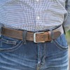 Nickel Smart Roan Mountain Brown Leather Belt - Distressed 48"