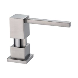 FONVETH Soap Dispenser for Kitchen Sink, Built in Square Pump Brushed Nickel 17 OZ Modern Design Kitchen Sink Countertop Soap Dispenser