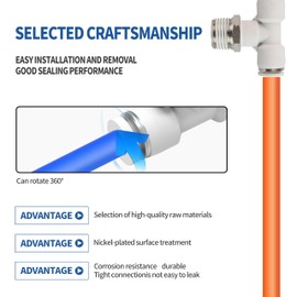 BLCH PNEUMATIC Male Branch Tee 1/2 Inch Tube OD x 1/4 Inch NPT Pneumatic Push To Connect Fittings Tee Air Fittings PT1/2-N02 (Pack of 5)