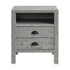 Arden 2-Drawer Wood Nightstand - Driftwood Gray, Rustic Finish with