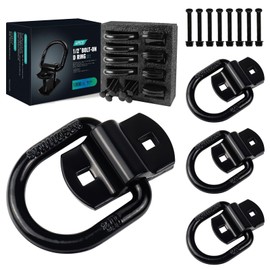 QYMOPAY 1/2" Trailer Tie-Down Anchor D-Ring Heavy Duty Bolt-On Forged, 12,000 lb Breaking Strength Tie-Down Hook Anchor,Bolt-On Forged D-Rings for Trailer, Truck Bed D-Ring Tie-Downs