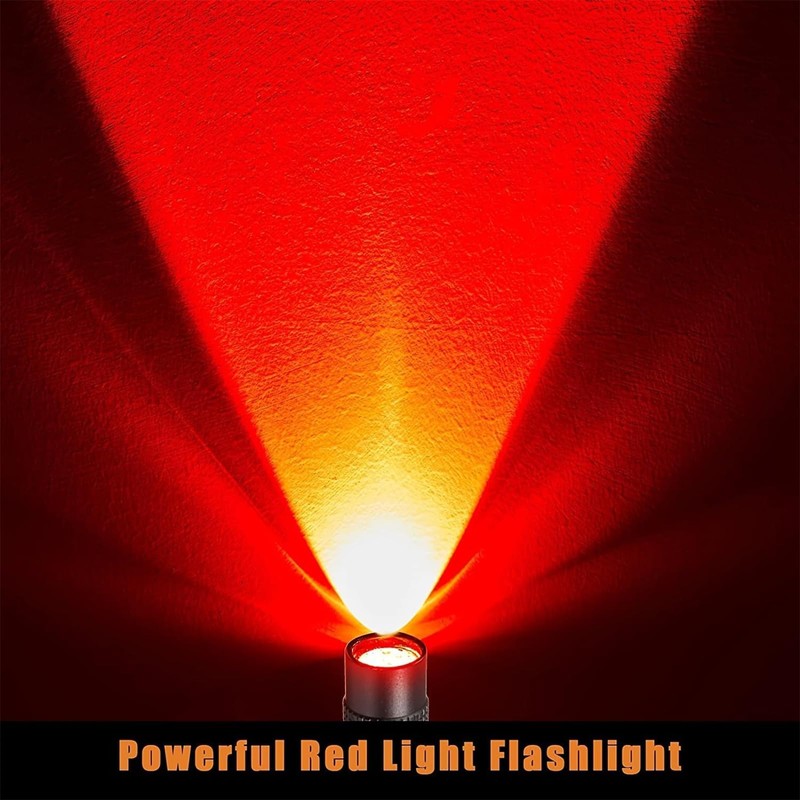 MODOAO Red Light LED Torch, 4 Pack High Power LED