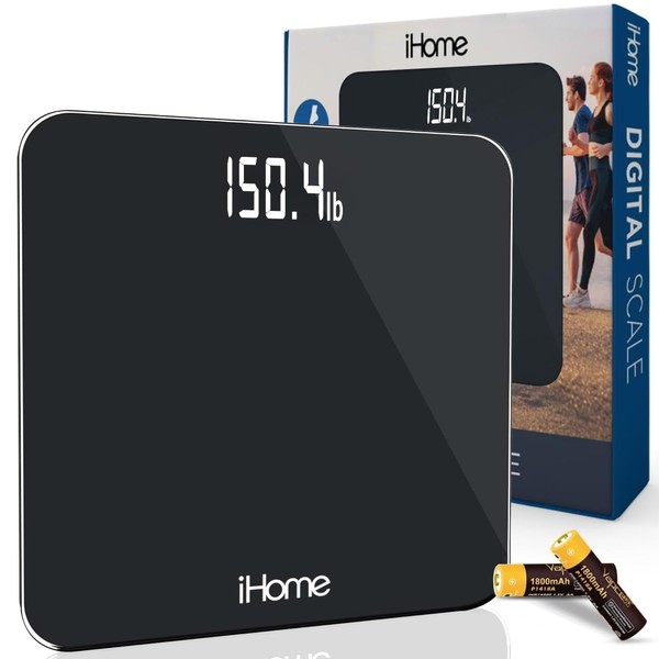 iHome Digital Scale, Bathroom Scale, Batteries Included, Scale Body Weight,
