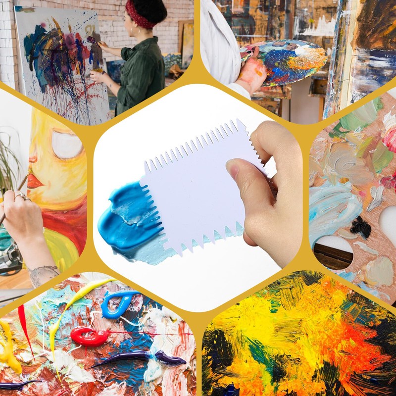 8pcs Acrylic Swipe Painting Tools Paint Scraper Plastic Paint Swipe