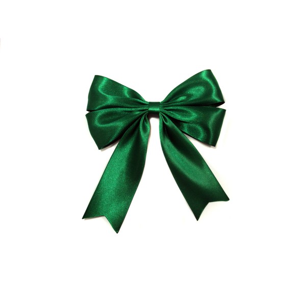 Super Shiny Ribbon Cheer Hair Bow Barrette (Green)
