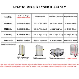 Travel Luggage Cover Protector, Washable Suitcase Cover, Elastic Dustproof Protective Covers for 22''-32'' Inch Trolley Case (Colorful Daisy, L-(26-28 Inch))