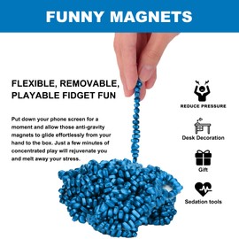 530+pcs Ferrite Putty Fidget Toys for Adults - Stress Relief & Anxiety Management - Ideal Desk Accessories for Office Use (Blue)