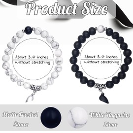 Magnetic Couple Bracelets, 2PCS Matching Mutual Attraction Bracelets Forever Relationship Long Distance Bracelets Stone Beaded Jewellery Gift for Boyfriend Girlfriend Lover His Hers Best Friend