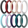 ThunderFit Women’s Silicone Thin and Stackable Bridal Ring Sets, Silicone