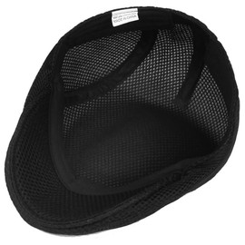 XYIYI Black Men's Breathable Mesh Newsboy Cap Summer Beret Ivy Cap Driving Cabbie Flat Hat