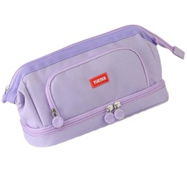 Estuche para extensible Lápices de Gran Capacidad,Organizadora de Papelería con Compartimento,Puede almacenar papelería o maquillaje,Adecuada para la Escuela,Oficina de Negocios,Viajes (Púrpura)