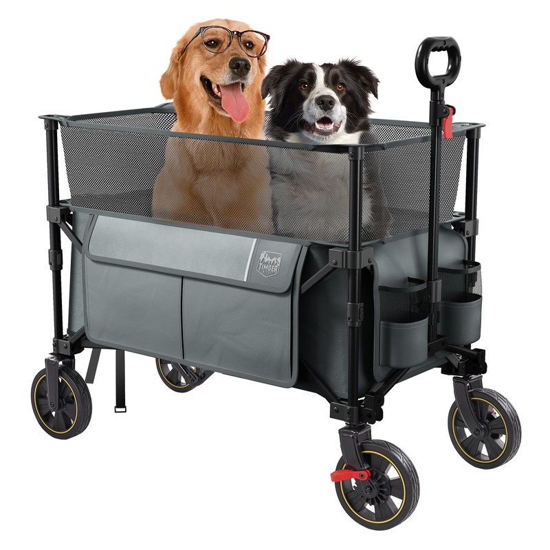 TIMBER RIDGE 350L Extra Large Collapsible Folding Wagon Carts with